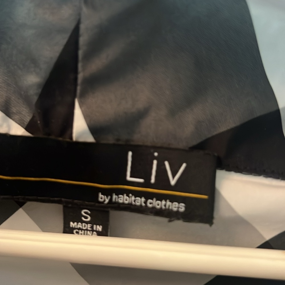 Liv by Habitat Black and White Nylon boat neck Checkered Women's Top - Picture 2 of 4